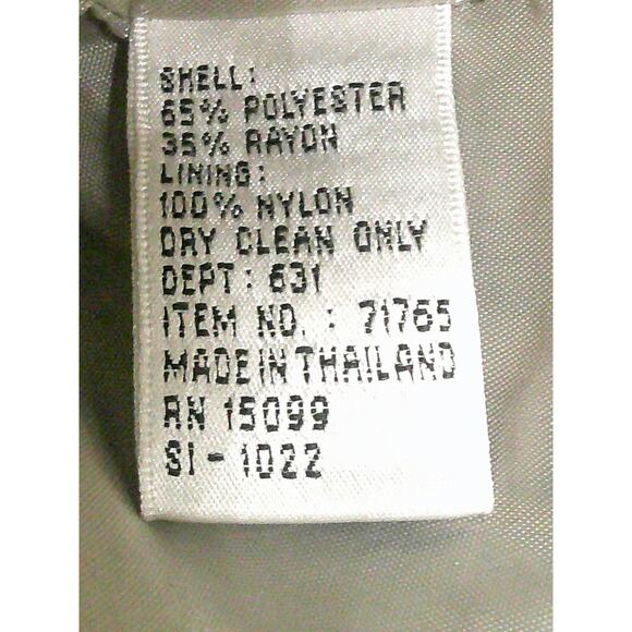 Vtg Executive Collection Womens Navy Beige Plaid 4 Button Lined Blazer Size 14 - Picture 7 of 8